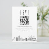 Brooklyn結婚のQRコードRSVP 招待状 (スタンド正面)