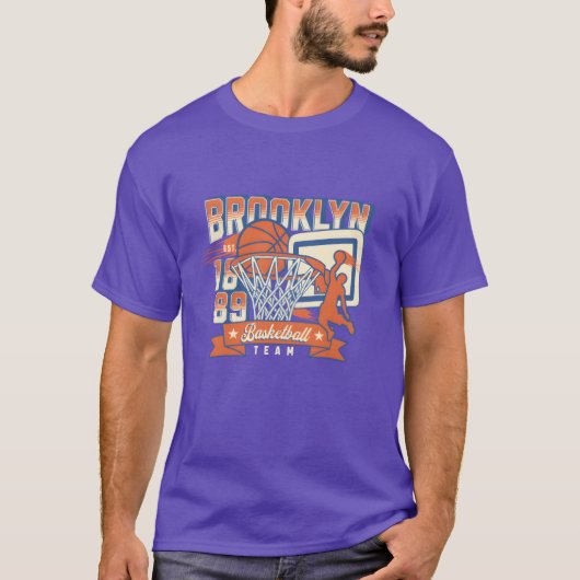 Brooklyn Basketballeam Athletic Sports Tシャツ (正面)