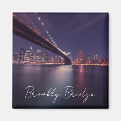 Brooklyn Bridge at Night，マンハッタンライトマグネット マグネット (正面)