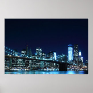 Brooklyn Bridge at Night Poster(30.00 x 20.00」) ポスター