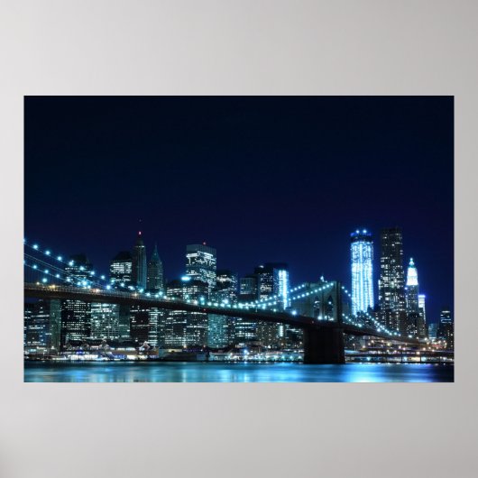 Brooklyn Bridge at Night Poster(30.00 x 20.00」) ポスター (正面)