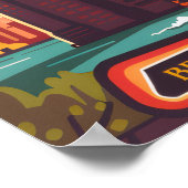 Brooklyn Bridge Manhattan NYC Retro Travel ポスター (角)