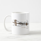 Brooklyn bridge New york illustration au trait コーヒーマグカップ (左)