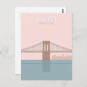 Brooklyn Bridge New York Minimalist Art ポストカード (正面/裏面)