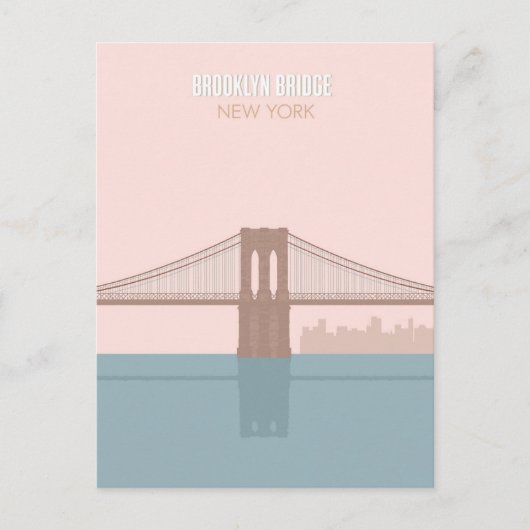 Brooklyn Bridge New York Minimalist Art ポストカード (正面)