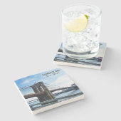 Brooklyn Bridge New York Souvenir Stone Coaster ストーンコースター (横)