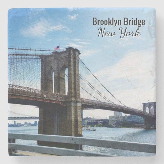 Brooklyn Bridge New York Souvenir Stone Coaster ストーンコースター (正面)