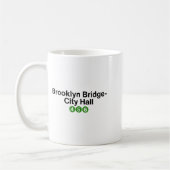 Brooklyn Bridge New York Subway Station Signs, Nyc コーヒーマグカップ (左)