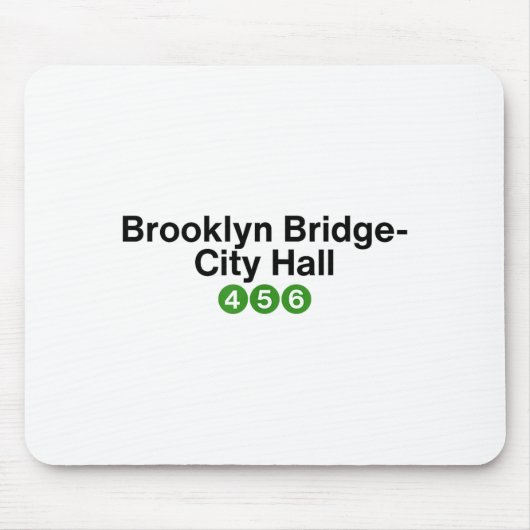 Brooklyn Bridge New York Subway Station Signs, Nyc マウスパッド (正面)
