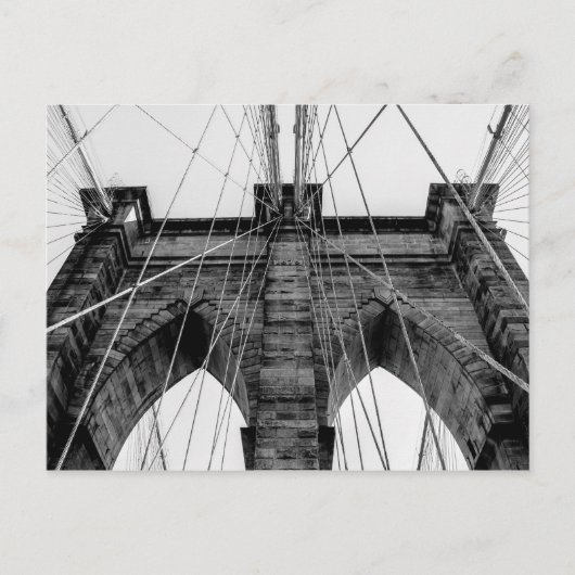 Brooklyn Bridge Photo in Black and White ポストカード (正面)