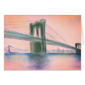 Brooklyn Bridge Sunset Serenity NYC Greeting Card (正面横)