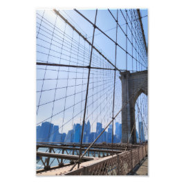 Brooklyn Bridge to Manhattan – New York City Photo フォトプリント