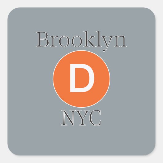 Brooklyn D Train スクエアシール (正面)