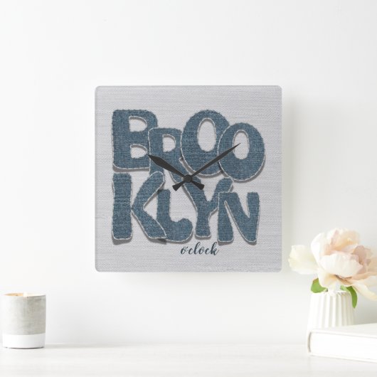 Brooklyn Denim Letter Wall Clock スクエア壁時計 (ホーム)