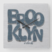 Brooklyn Denim Letter Wall Clock スクエア壁時計 (正面)