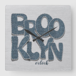 Brooklyn Denim Letter Wall Clock スクエア壁時計