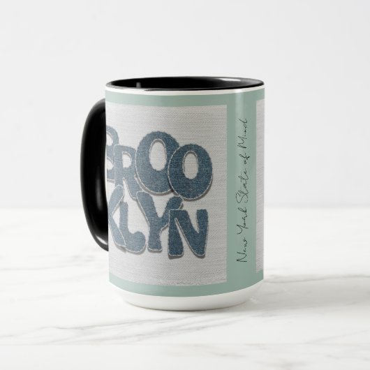 Brooklyn Denim Mug | New York City Gift マグカップ (正面左)
