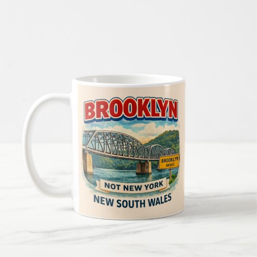 Brooklyn, New South Wales | Not Brooklyn, New York コーヒーマグカップ (左)