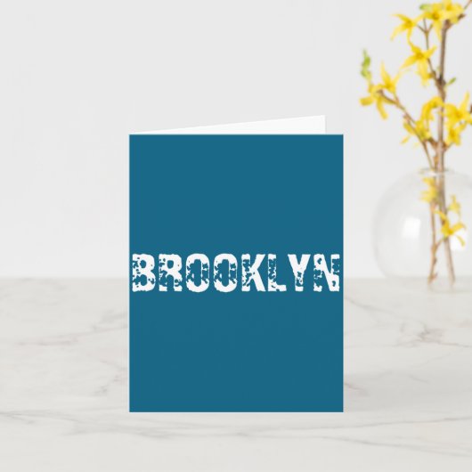 Brooklyn New York City Nyc White Text Nostalgic  カード (黄色い花)