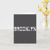 Brooklyn New York City Nyc White Text Nostalgic  カード (黄色い花)