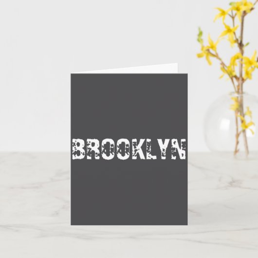 Brooklyn New York City Nyc White Text Nostalgic  カード (黄色い花)