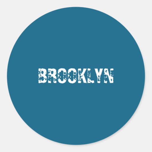 Brooklyn New York City Nyc White Text Nostalgic ラウンドシール (正面)