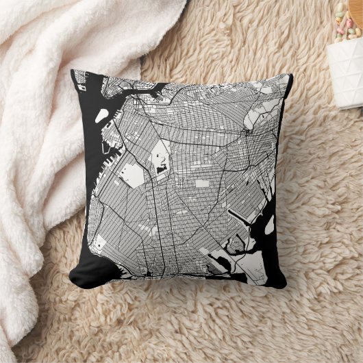 Brooklyn New York Map クッション (ブランケット)