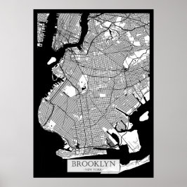 Brooklyn New York Map ポスター