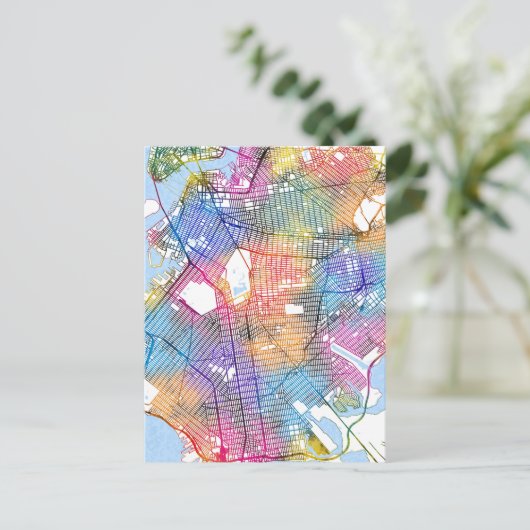 Brooklyn New York Map ポストカード (スタンド正面)