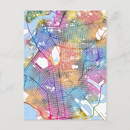 Brooklyn New York Map ポストカード (正面)