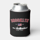 Brooklyn Ney York Est Funny Travel 缶クーラー (缶正面)