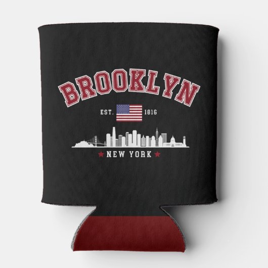 Brooklyn Ney York Est Funny Travel 缶クーラー (裏面)