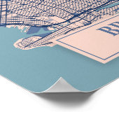 Brooklyn United States Breezy City Map Travel ポスター (角)