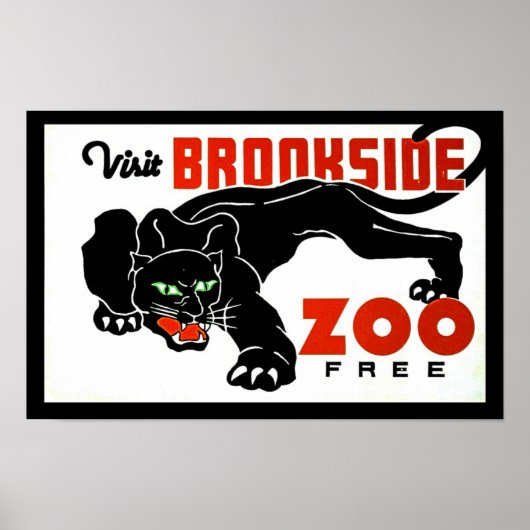 Brookside Zoo Free - WPA Poster with Panther ポスター (正面)
