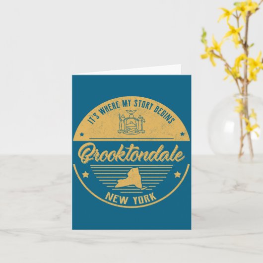 Brooktondale New York Its Where My Story Begins  カード (黄色い花)