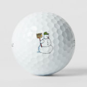 Broom雪だるま2023タイトリストPro V1ゴルフボール3 pk ゴルフボール (正面)