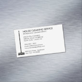 Broom Janitorial Cleaner Simple Maid マグネット名刺 (インサイチュ)