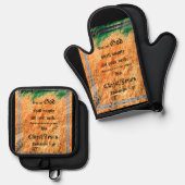 Broom Sage Abstract Philippians 4vs19 鍋つかみ&鍋敷きセット (正面/裏面)