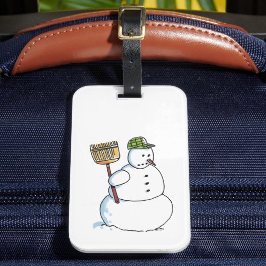 Broom Snowman luggage tag ラゲッジタグ (正面インサイチュ2)