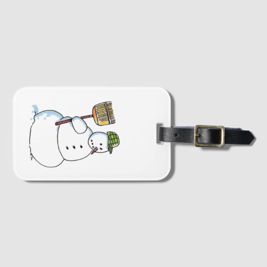 Broom Snowman luggage tag ラゲッジタグ (正面横)