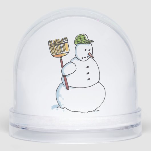 Broom Snowman snow globe (正面)