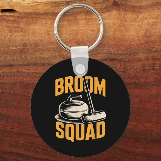 Broom Squad Ice Sweeng Rock Stone Sliding Curling キーホルダー (正面)