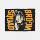 Broom Squad Ice Sweeng Rock Stone Sliding Curling  フリースブランケット (正面(横))