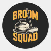 Broom Squad Ice Sweeng Rock Stone Sliding Curling  ラウンドシール (正面)