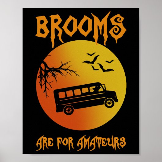 Broomsはアマチュアバスドライバハロウィーン男性W用 ポスター (正面)
