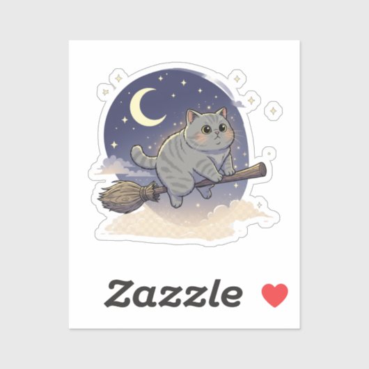 Broomstick Brit - British Shorthair Catハロウィーン シール (シート)