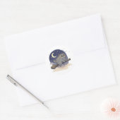 Broomstick Brit - British Shorthair Catハロウィーン ラウンドシール (封筒)