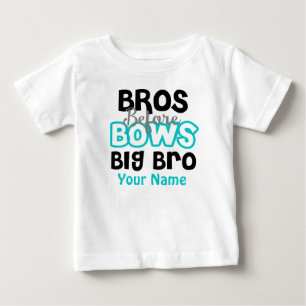 Bros Before Bows Big Brother Tパーソナライズされたシャツ ベビーTシャツ