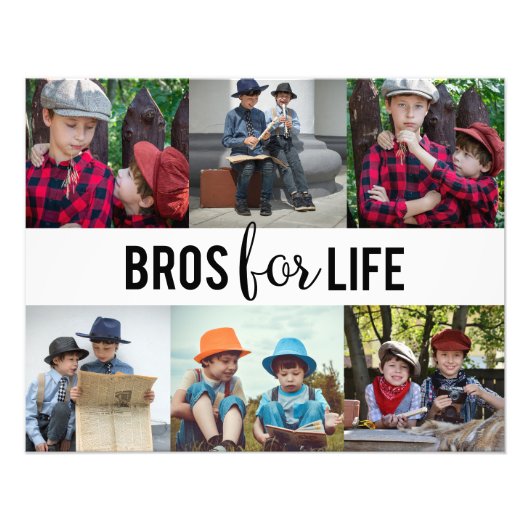 Bros for Life Brothersフォトコラージュタイポグラフィ フォトプリント (正面)
