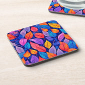 Brothelスタイル:鮮やかリーフパターン コースター (左側)